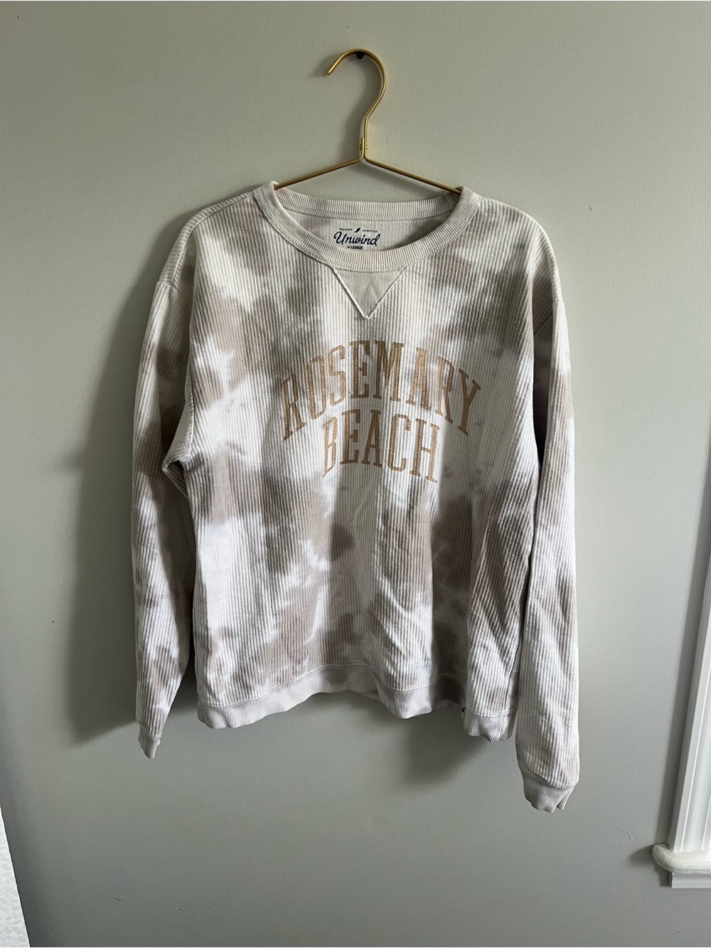 Tie-Dye Crewneck Sweatshirt - Cream & Tan